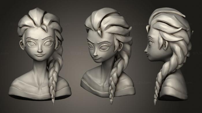 Busts of heroes and monsters (Elsa, BUSTH_1231) 3D models for cnc